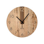 WANDUHR 36 cm   - Kastanieneichefarben/Schwarz, Basics, Holzwerkstoff/Kunststoff (36cm) - Ambia Home