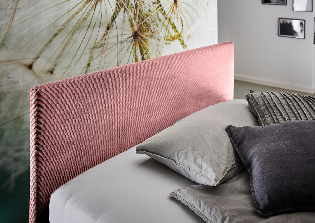 POLSTERBETT 140/200 cm  Rosa  - Eichefarben/Rosa, Konventionell, Holz/Textil (140/200cm) - Stylife