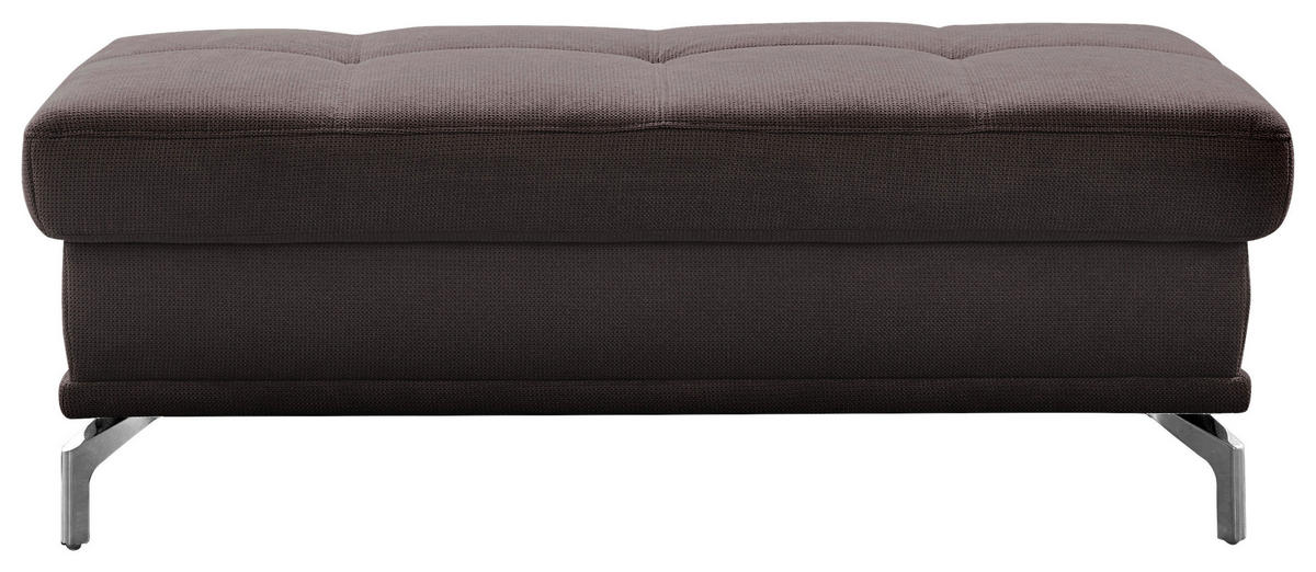HOCKER in Textil Dunkelbraun  - Dunkelbraun/Silberfarben, Konventionell, Textil/Metall (133/47/72cm) - Sit & More