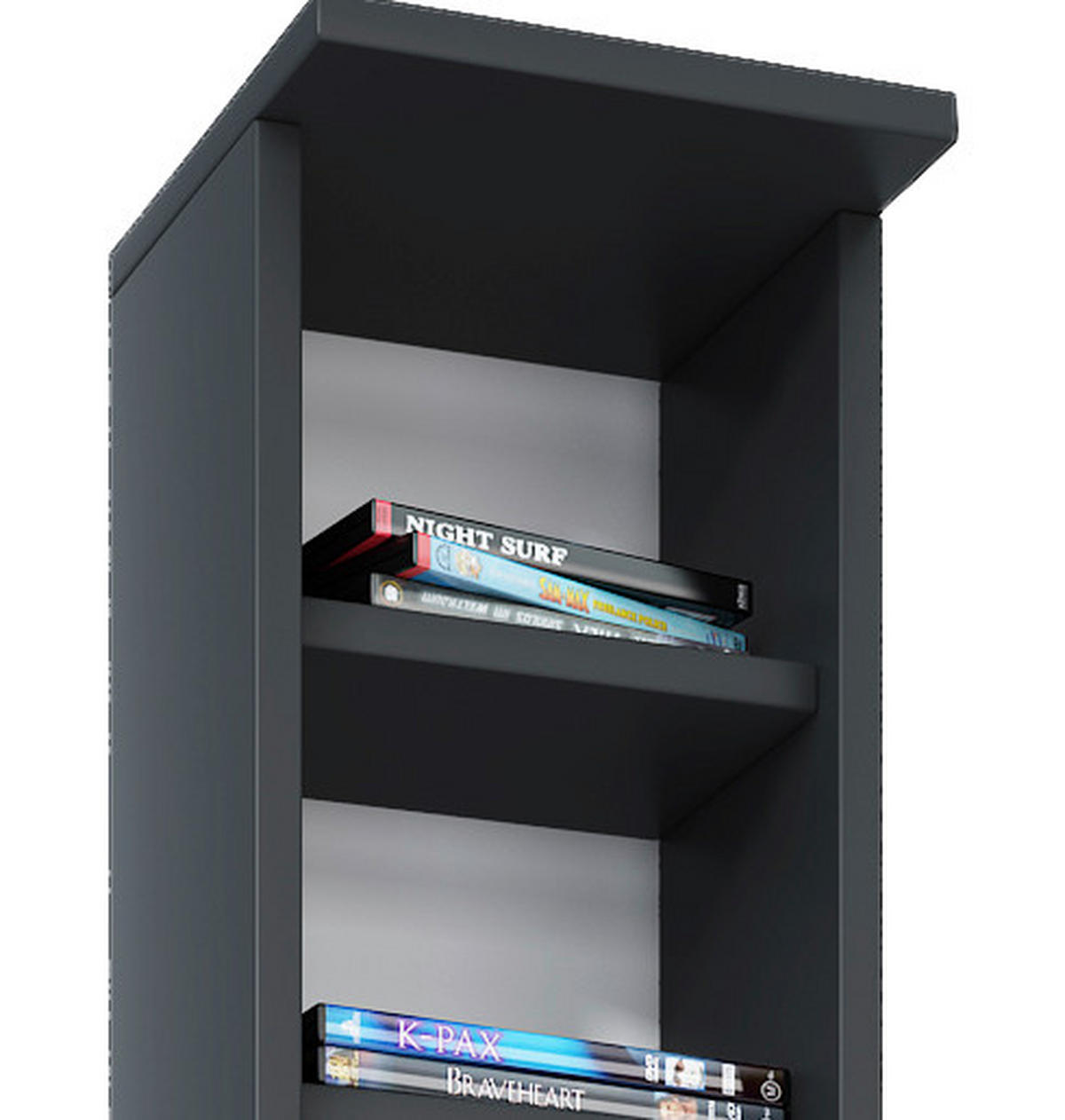 CD-REGAL Schwarz  - Schwarz, Basics, Holzwerkstoff (21/183/20cm) - MID.YOU