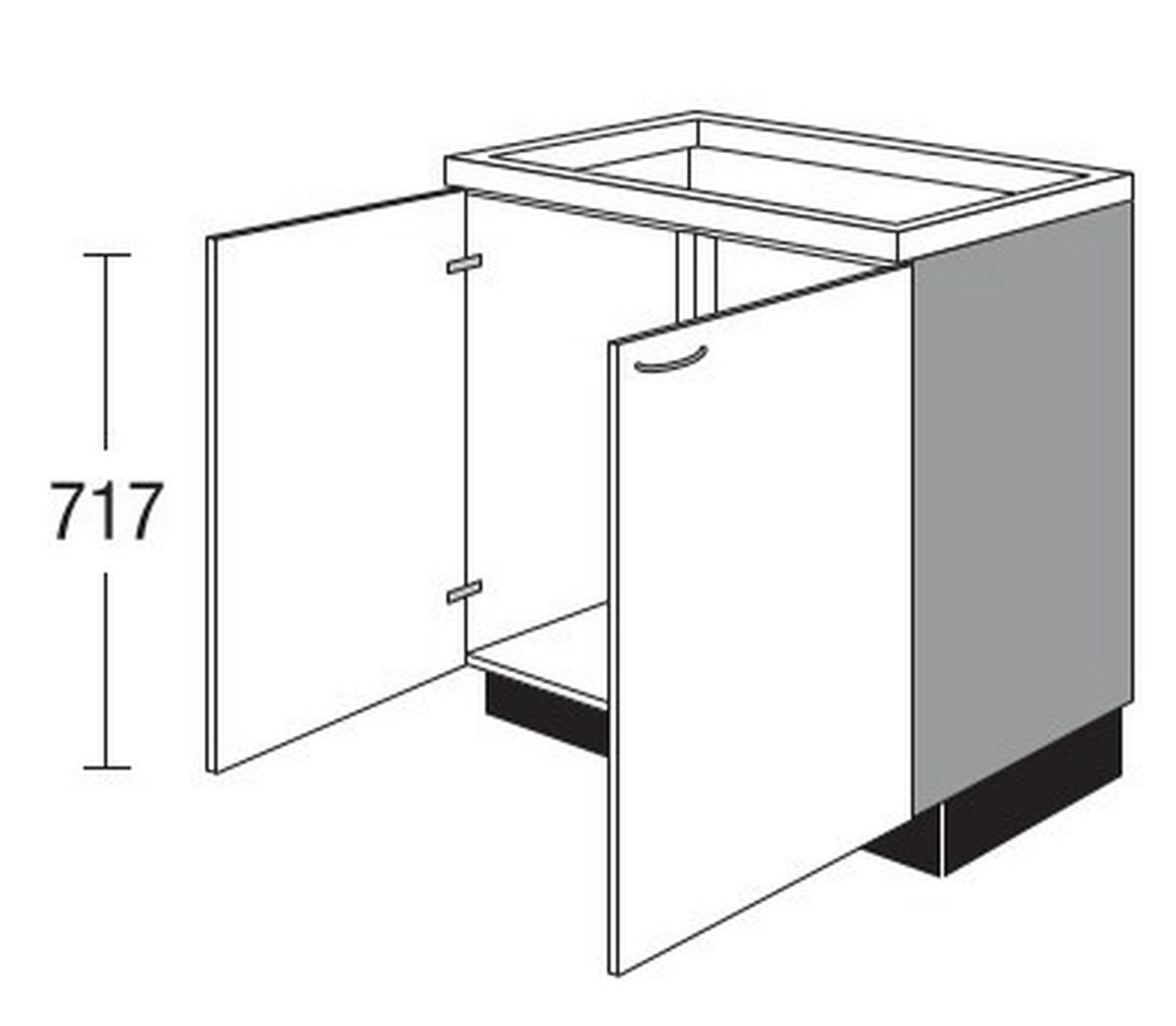 SPÜLENUNTERSCHRANK 100/87,8/57,6 cm  in Weiß  - Edelstahlfarben/Weiß, Basics, Holzwerkstoff/Metall (100/87,8/57,6cm) - Impuls