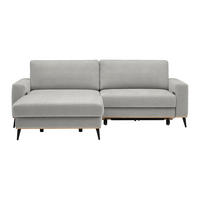 ECKSOFA in Chenille Beige  - Beige/Schwarz, Konventionell, Holz/Textil (167/234cm) - MID.YOU