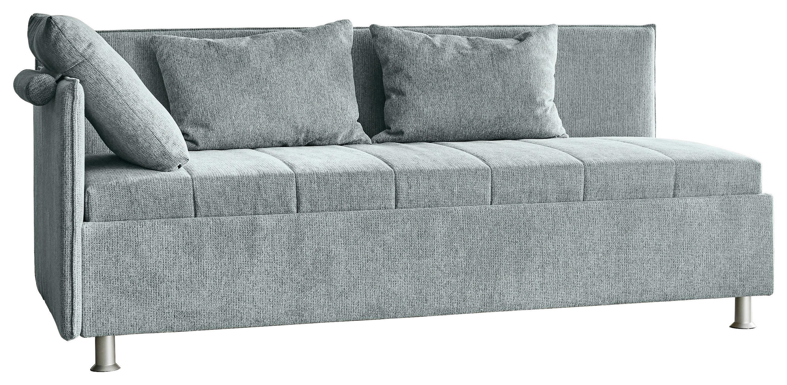 POLSTERLIEGE Flachgewebe Türkis - Türkis/Alufarben, KONVENTIONELL, Holz/Holzwerkstoff (90/200cm) - Beldomo - Sleep