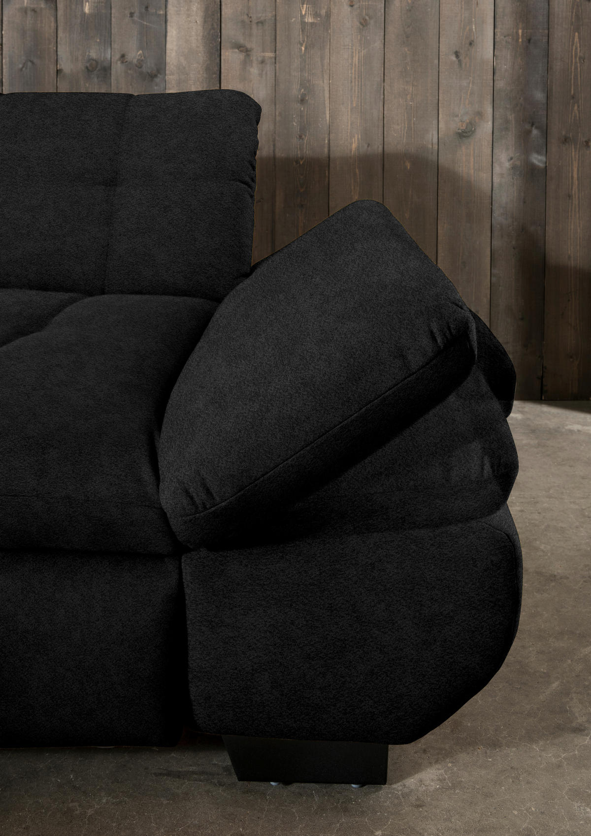 ECKSOFA in Mikrofaser Anthrazit  198/290 cm  - Anthrazit/Schwarz, Design, Textil/Metall (198/290cm) - Xora