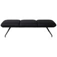 SITZBANK 200/49,5/50 cm Echtleder Schwarz  - Schwarz, Design, Leder/Metall (200/49,5/50cm) - Dieter Knoll