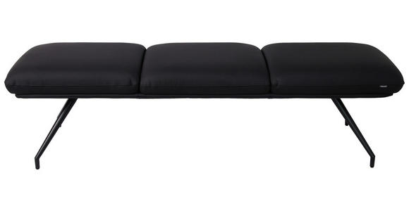 SITZBANK 200/49,5/50 cm Echtleder Schwarz  - Schwarz, Design, Leder/Metall (200/49,5/50cm) - Dieter Knoll