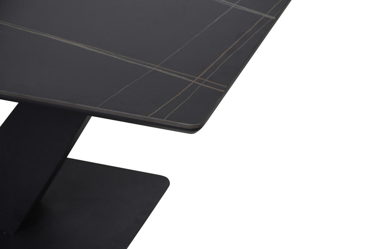 COUCHTISCH 110/60/42 cm rechteckig Schwarz  - Schwarz, Design, Keramik/Metall (110/60/42cm) - Stylife