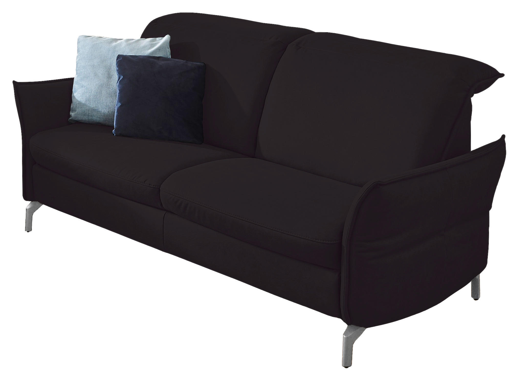 Thumbnail - Livetastic 2-Sitzer-Sofa, Schwarz, Textil, Füllung: Schaumstoff, 154x89x109 cm, Made in EU, Hocker erhältlich, motorisch...