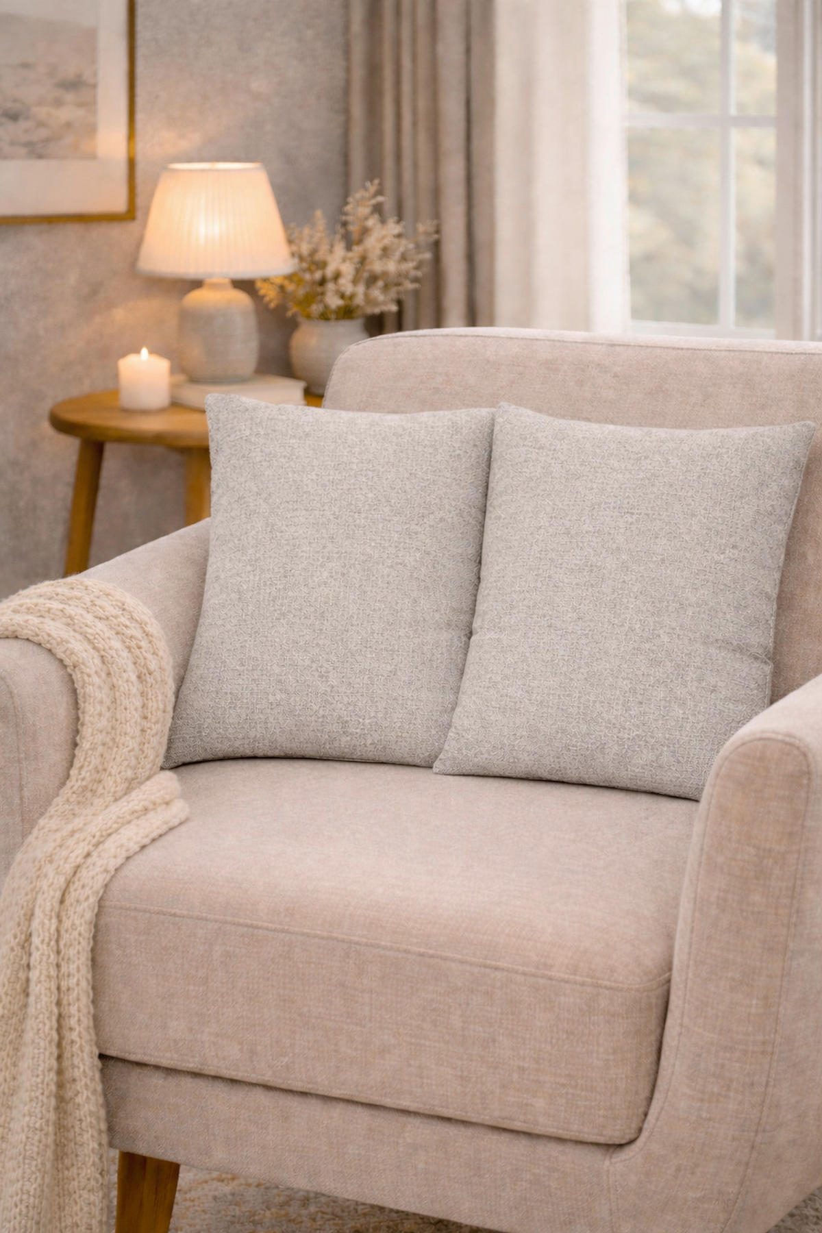 KISSENHÜLLEN-SET LUCIO 40/40 cm  - Grau, Basics, Textil (40/40cm)