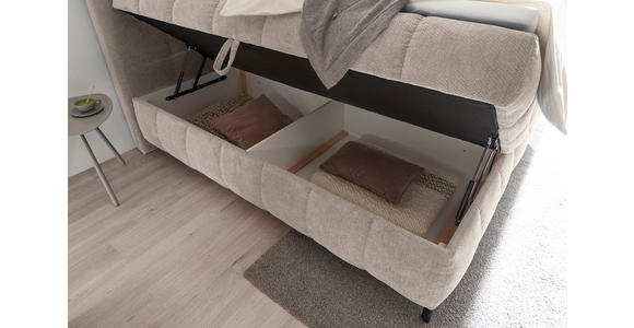 BOXBETT 180/200 cm  in Creme  - Creme/Schwarz, KONVENTIONELL, Kunststoff/Textil (180/200cm) - Hom`in