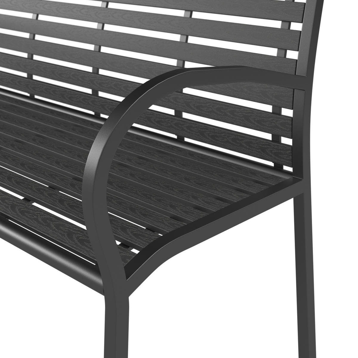 GARTENBANK 125/81/60 cm  in Schwarz  - Schwarz, MODERN, Kunststoff/Metall (125/81/60cm) - Ambia Garden