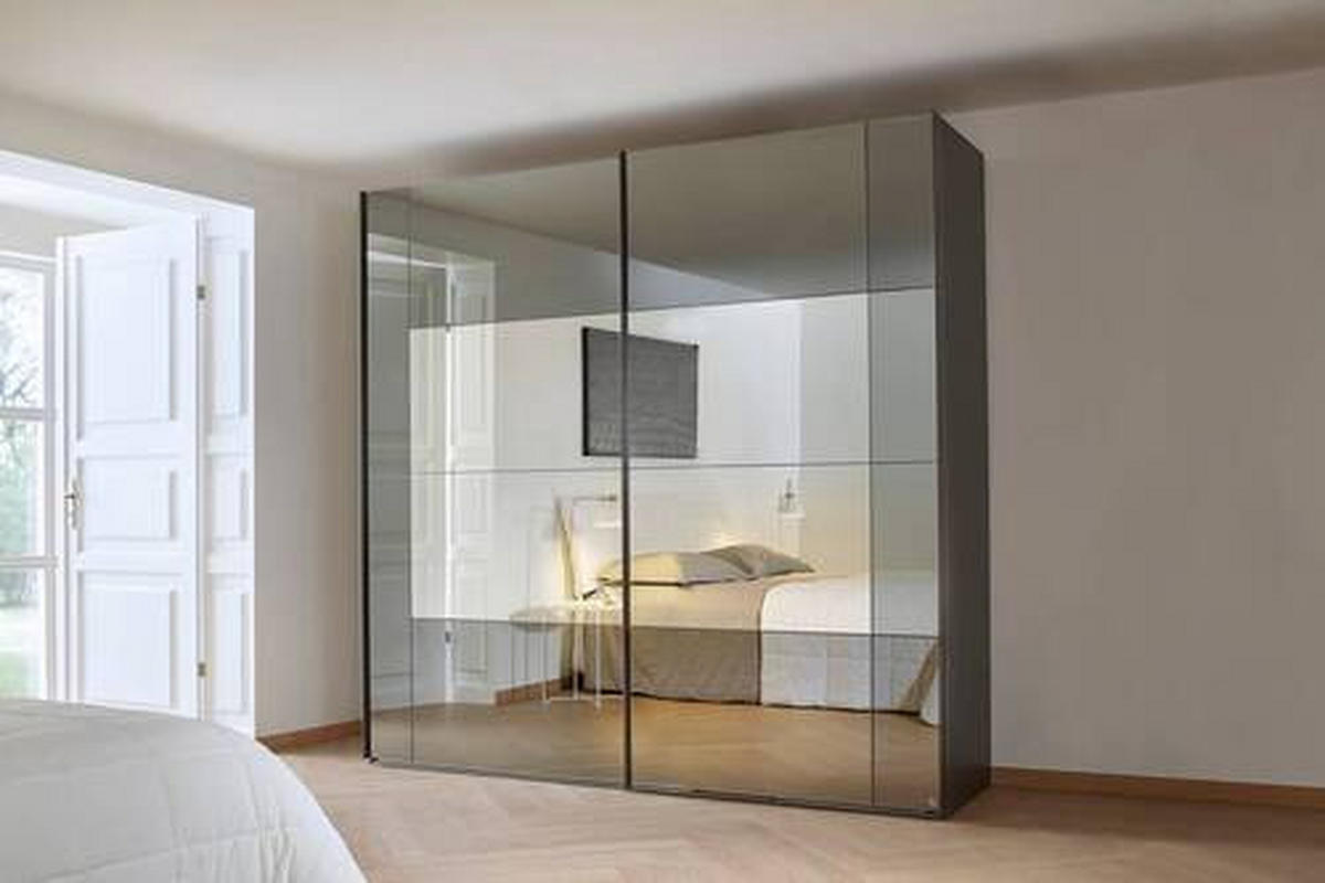 SCHWEBETÜRENSCHRANK in Graphitfarben  - Graphitfarben, Design, Glas/Holzwerkstoff (226/223/68cm) - Xora