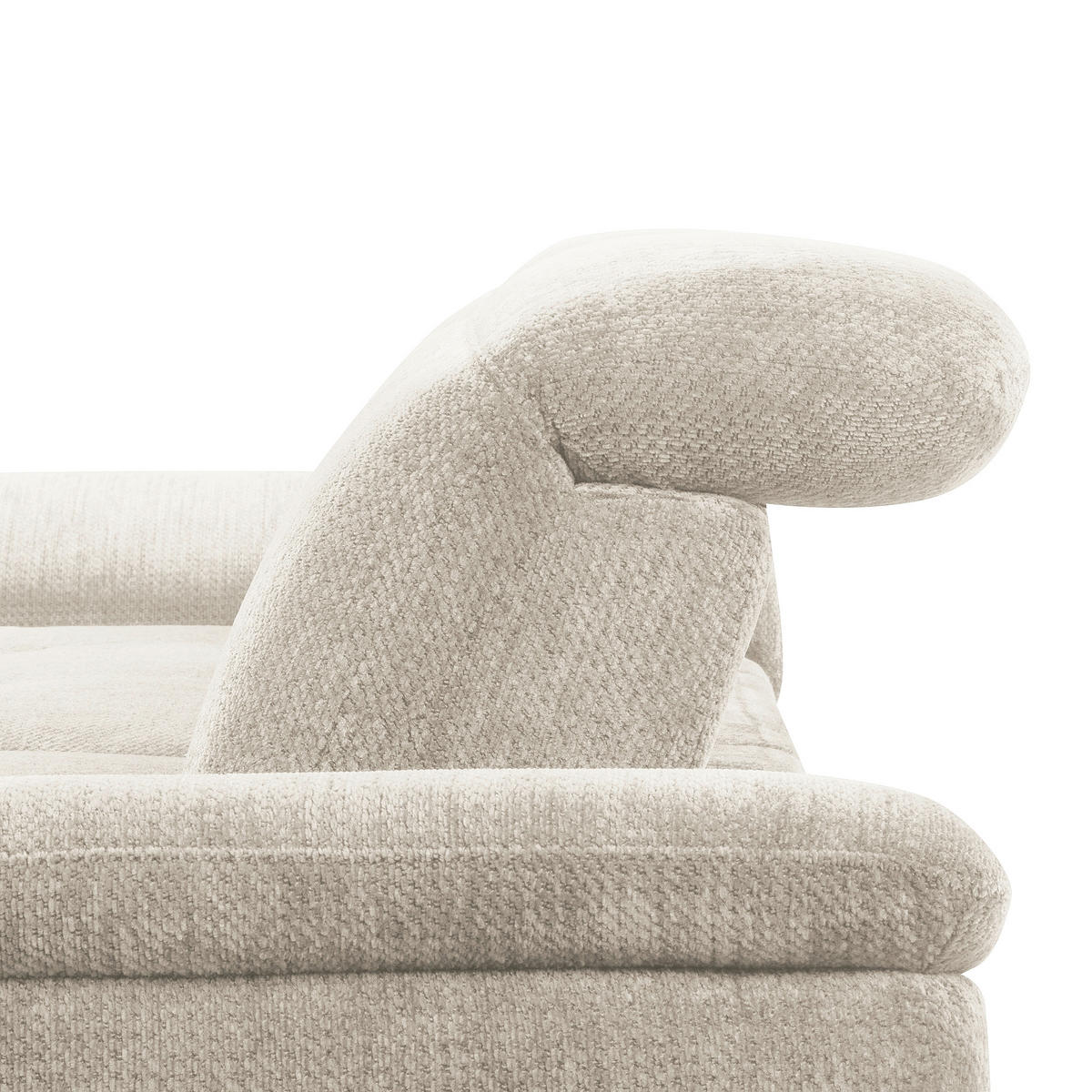 ECKSOFA  Webstoff Weiss  - Weiss/Schwarz, Design, Textil/Metall (195/268cm) - Livetastic