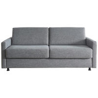 SCHLAFSOFA Flachgewebe Grau Fussart wählbar, Stoffauswahl, Armteilvarianten, Rücken echt  - Schwarz/Grau, Konventionell, Textil/Metall (207/88/101cm) - Bali