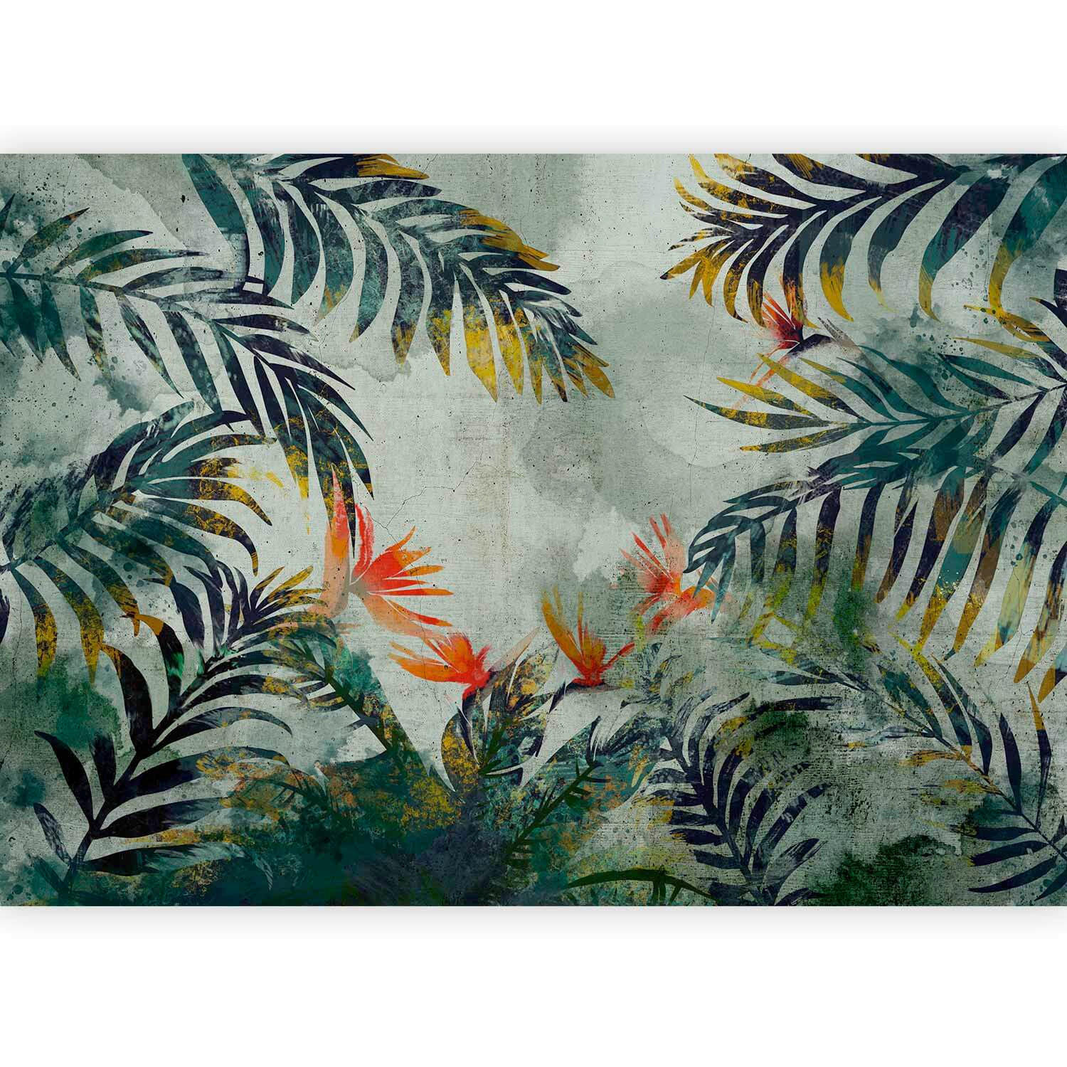 FOTOTAPETE  - Waldgrün/Orange, LIFESTYLE, Textil (400/280cm) - artgeist