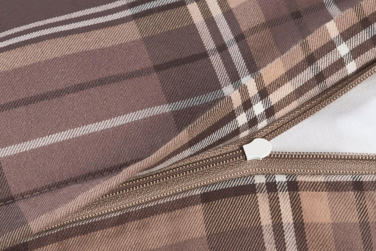WENDEBETTWÄSCHE Soft Frames Flanell 200/200 cm  - Braun, Design, Textil (200/200cm) - Joop!