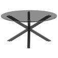 COUCHTISCH Rauchglas 82/82/40 cm rund Grau, Schwarz  - Schwarz/Grau, Design, Glas/Metall (82/82/40cm) - Xora