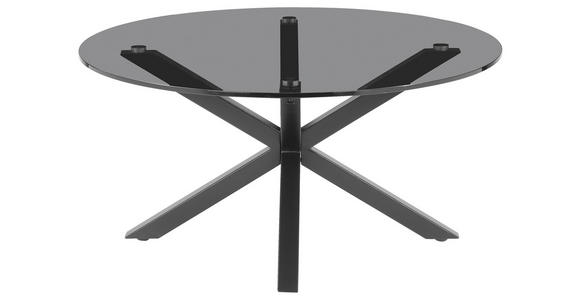 COUCHTISCH Rauchglas 82/82/40 cm rund Grau, Schwarz  - Schwarz/Grau, Design, Glas/Metall (82/82/40cm) - Xora