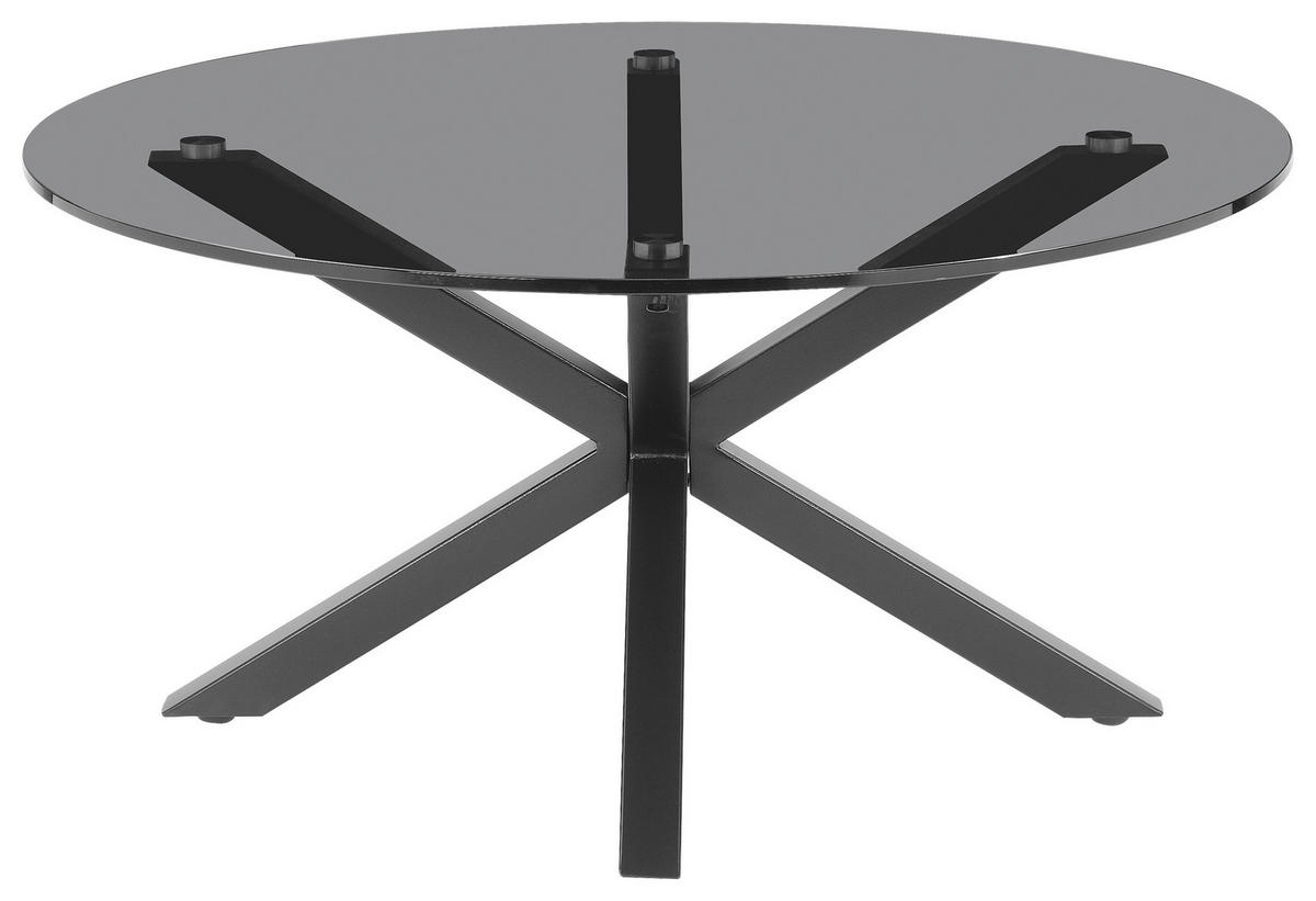 MĂSUțĂ DE CAFEA metal, sticlă 82/82/40 cm   - negru/gri, Design, sticlă/metal (82/82/40cm) - Xora