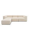 ECKSOFA Creme Cord, Mikrofaser  - Creme/Schwarz, Design, Kunststoff/Textil (301/69/193cm) - MID.YOU