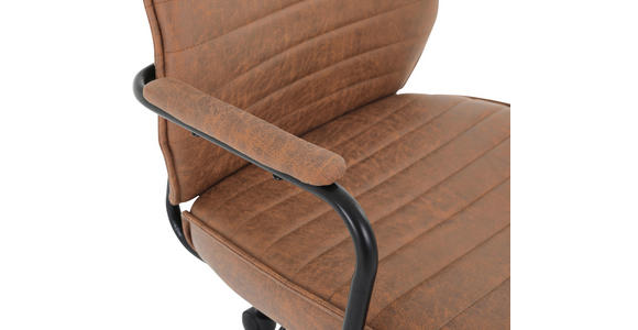 DREHSTUHL in Mikrofaser Braun - Schwarz/Braun, Design, Kunststoff/Textil (62/100-109,5/65,5cm) - Carryhome