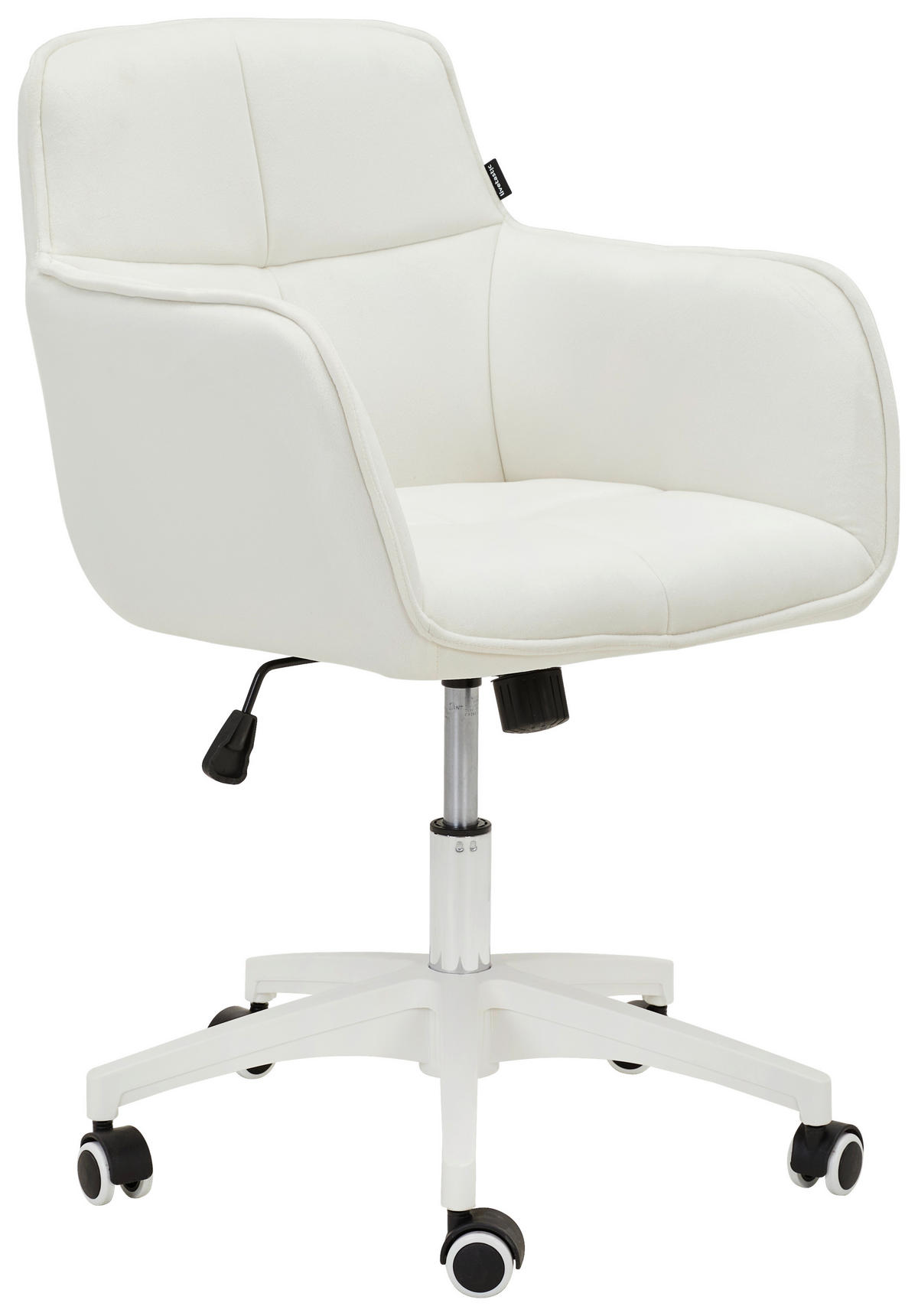 DREHSTUHL Samt Creme, Weiß  - Creme/Weiß, MODERN, Kunststoff/Textil (60/80-90/62cm) - Livetastic