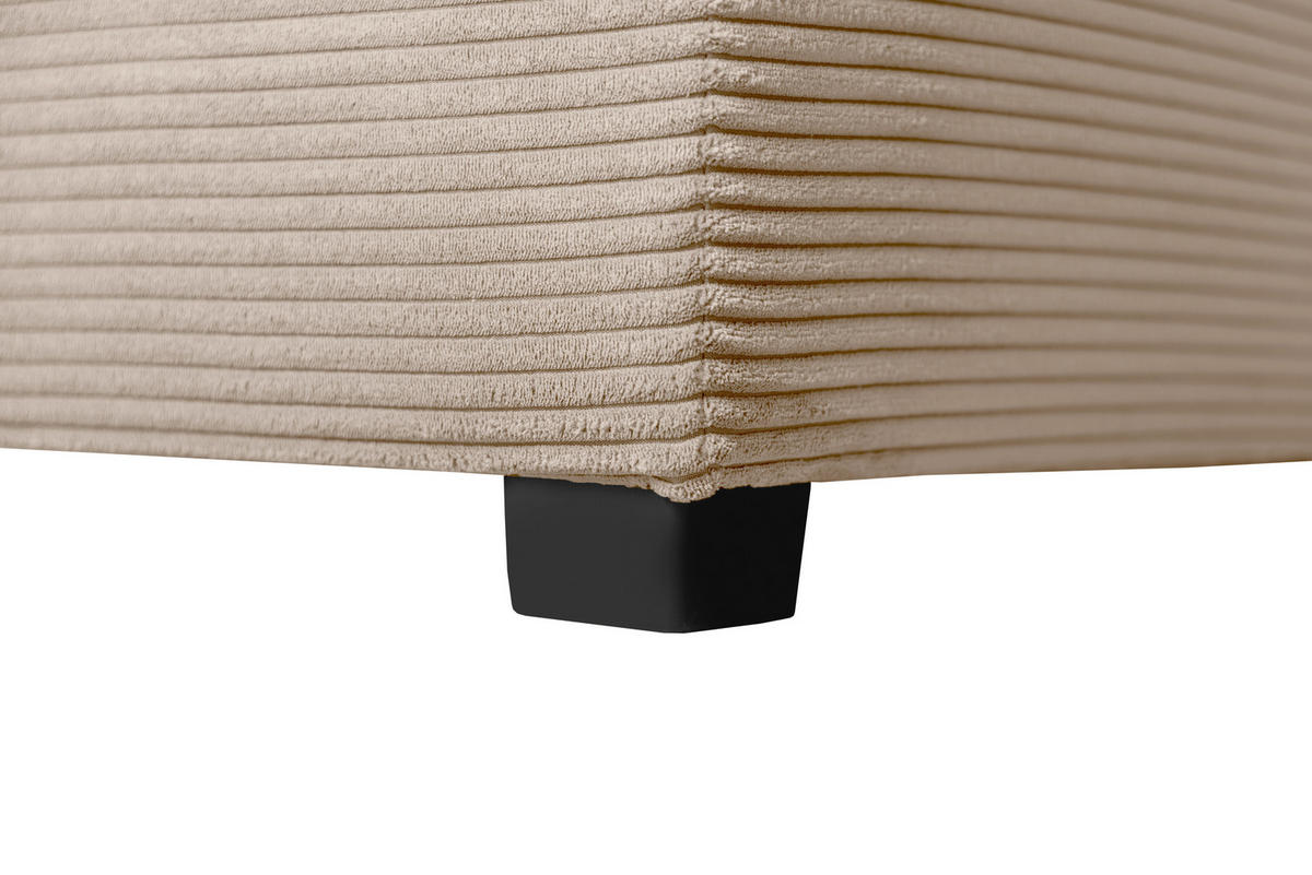 WOHNLANDSCHAFT SORINA Hellbraun Cord  - Hellbraun/Schwarz, Design, Kunststoff/Textil (157/305/202cm) - MID.YOU