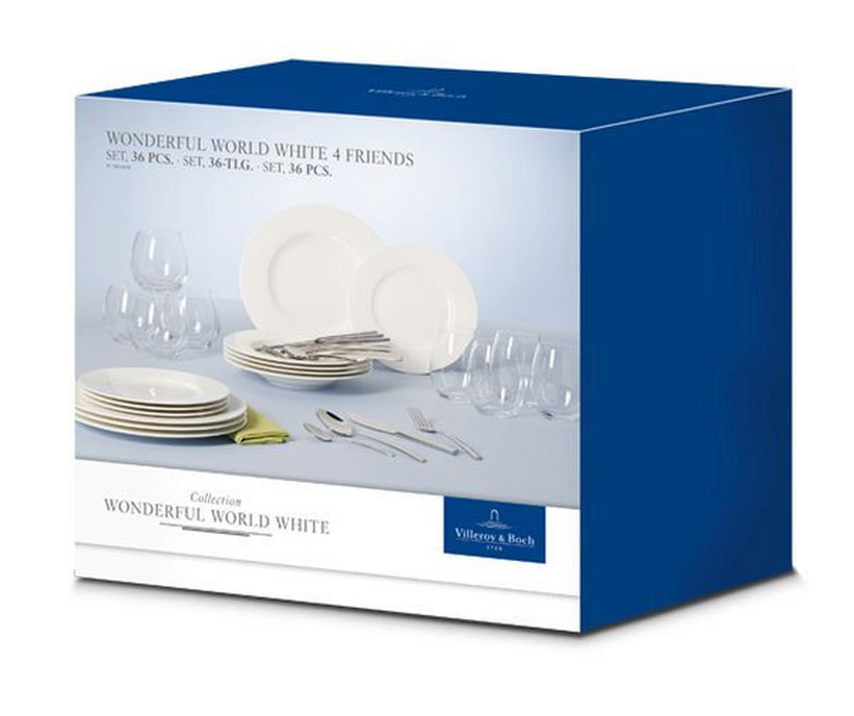 36/1 JEDILNI SERVIS WORLD  Wonderful World   36-delni     - bela, Basics, kovina/steklo - Villeroy & Boch