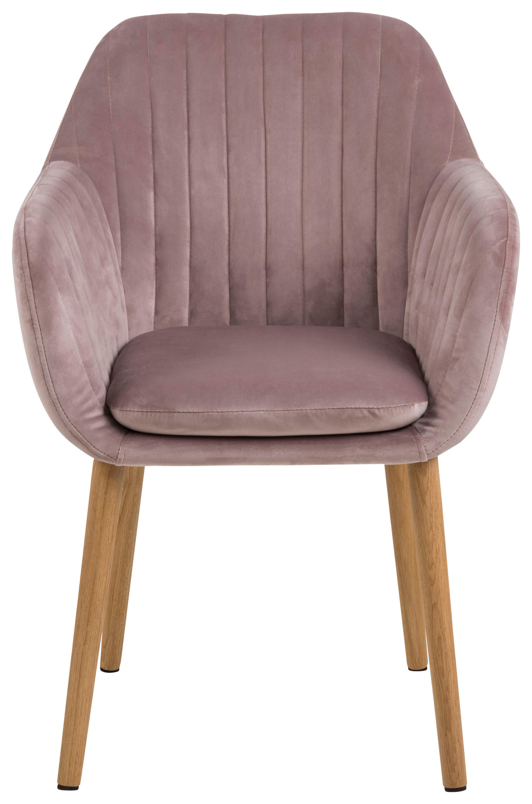 ARMLEHNSTUHL  in Samt  - Eichefarben/Rosa, Design, Holz/Textil (57/83/61cm) - Ambia Home