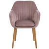 ARMLEHNSTUHL  in Samt  - Eichefarben/Rosa, Design, Holz/Textil (57/83/61cm) - Ambia Home