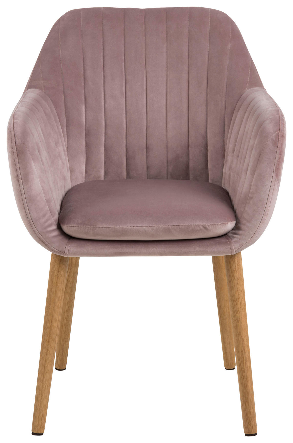 ARMLEHNSTUHL  in Samt  - Eichefarben/Rosa, Design, Holz/Textil (57/83/61cm) - Ambia Home