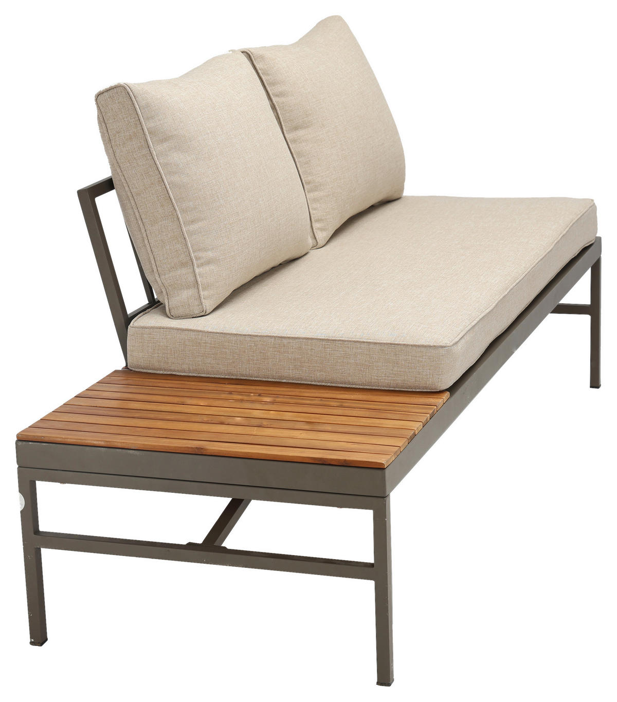 LOUNGEGARNITUR   57/35/57 cm Akazie vollmassiv Aluminium  - Beige/Beigebraun, MODERN, Holz/Textil (57/35/57cm) - Ambia Garden