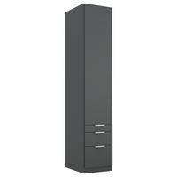 DREHTÜRENSCHRANK 47/229/54 cm,  in Grau, 1-türig  - Alufarben/Grau, MODERN, Holzwerkstoff (47/229/54cm) - Rauch Möbel
