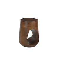 BEISTELLTISCH 32/32/46 cm Mangoholz massiv Braun rund  - Braun, Design, Holz (32/32/46cm) - MID.YOU