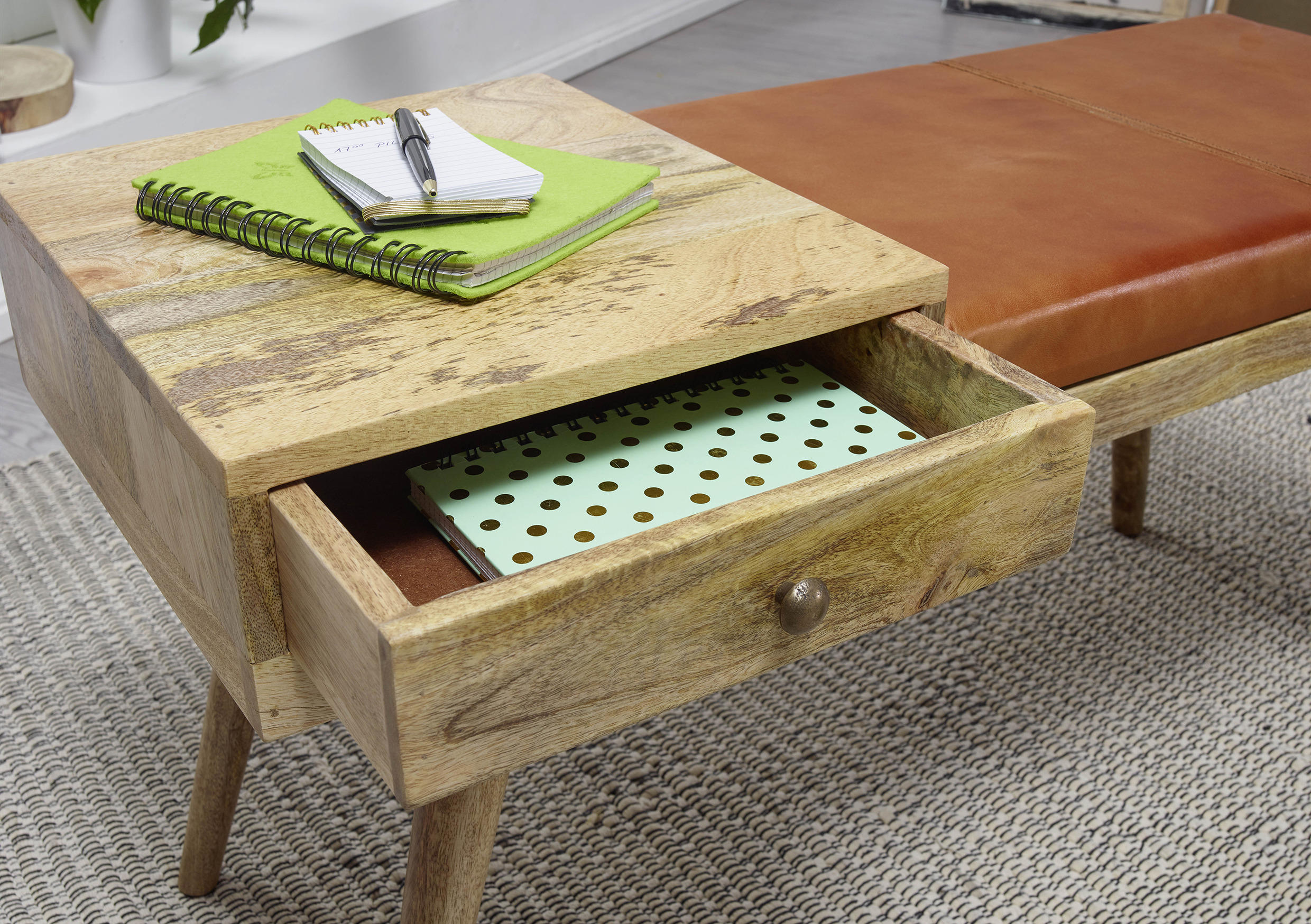 HOCKERBANK in Holz Braun - Braun, Natur, Holz (100/52/38cm) - MID.YOU