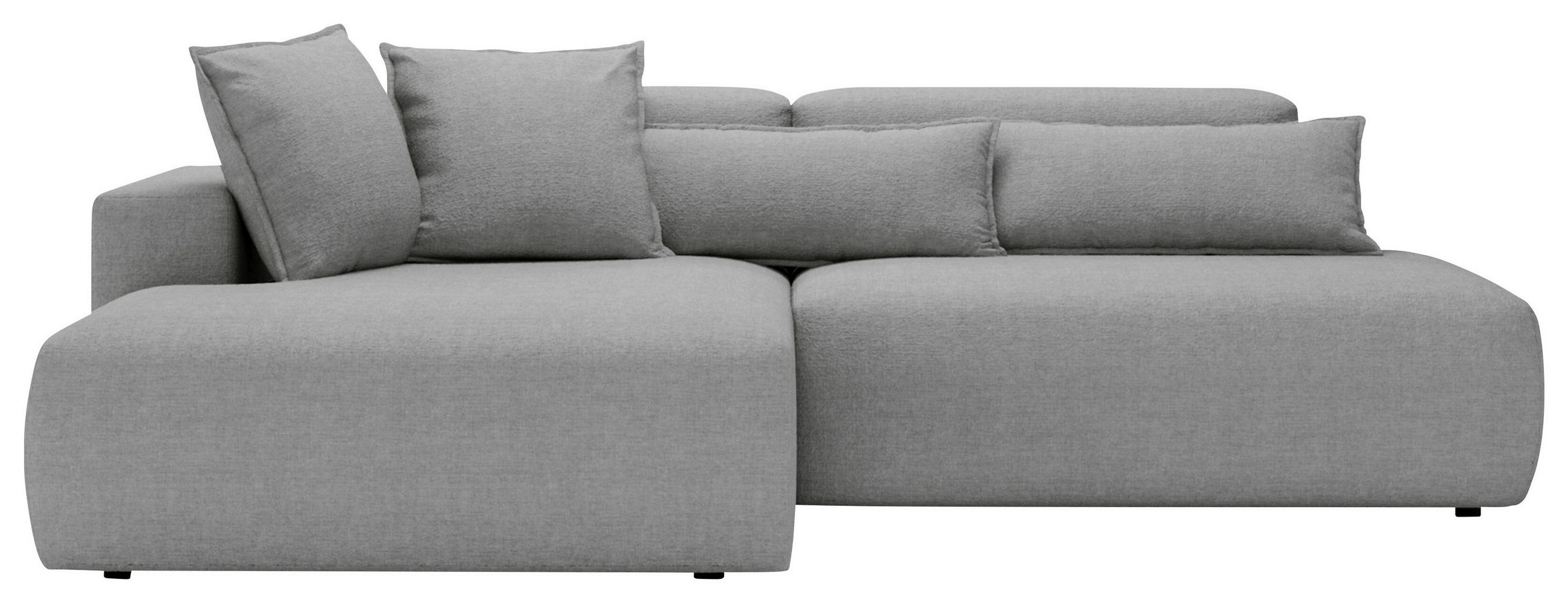 ECKSOFA Chenille Grau  - Schwarz/Grau, Design, Kunststoff/Textil (160/284cm) - Livetastic