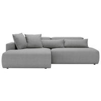 ECKSOFA Chenille Grau  - Schwarz/Grau, Design, Kunststoff/Textil (160/284cm) - Livetastic