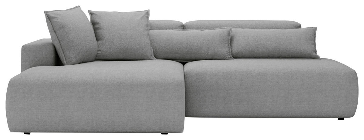 ECKSOFA Chenille Grau  - Schwarz/Grau, Design, Kunststoff/Textil (160/284cm) - Livetastic