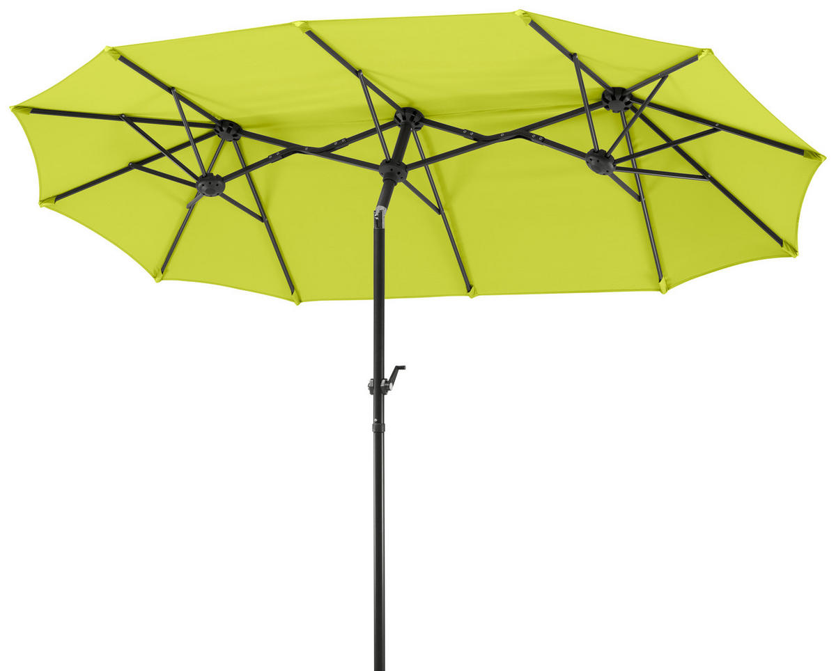 DOPPELSONNENSCHIRM 300 cm Grün  - Anthrazit/Grün, Basics, Textil/Metall (300/220/150cm) - Schneider
