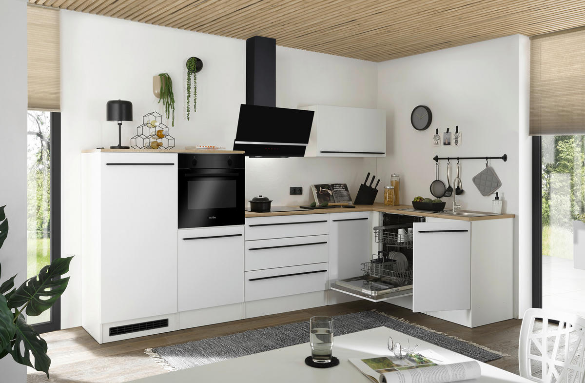 KÜCHENLEERBLOCK   in Weiß  - Weiß/Eiche Artisan, Basics, Holzwerkstoff/Kunststoff (320/200/60cm) - MID.YOU