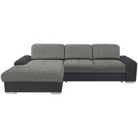 HÖRNSOFFA i vävt tyg grå, mörkgrå  - mörkgrå/silver, Klassisk, trä/textil (203/286cm) - Livetastic