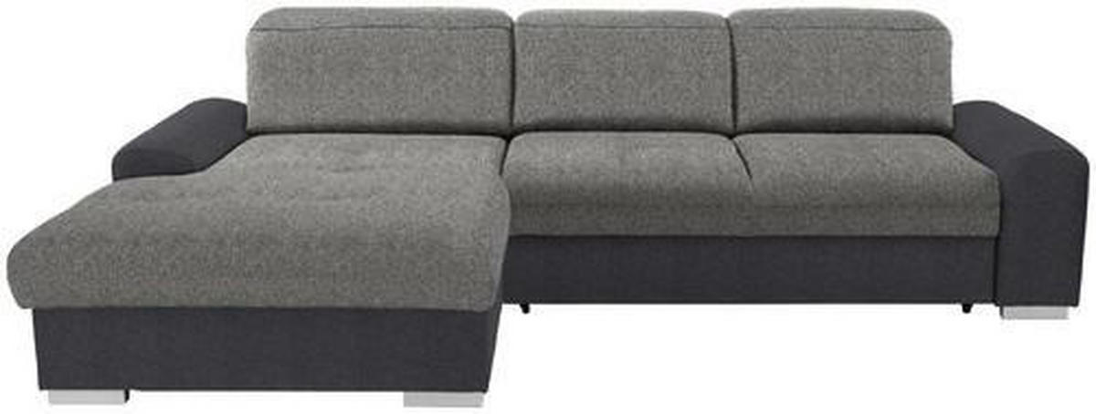 HÖRNSOFFA i vävt tyg grå, mörkgrå  - mörkgrå/silver, Klassisk, trä/textil (203/286cm) - Livetastic