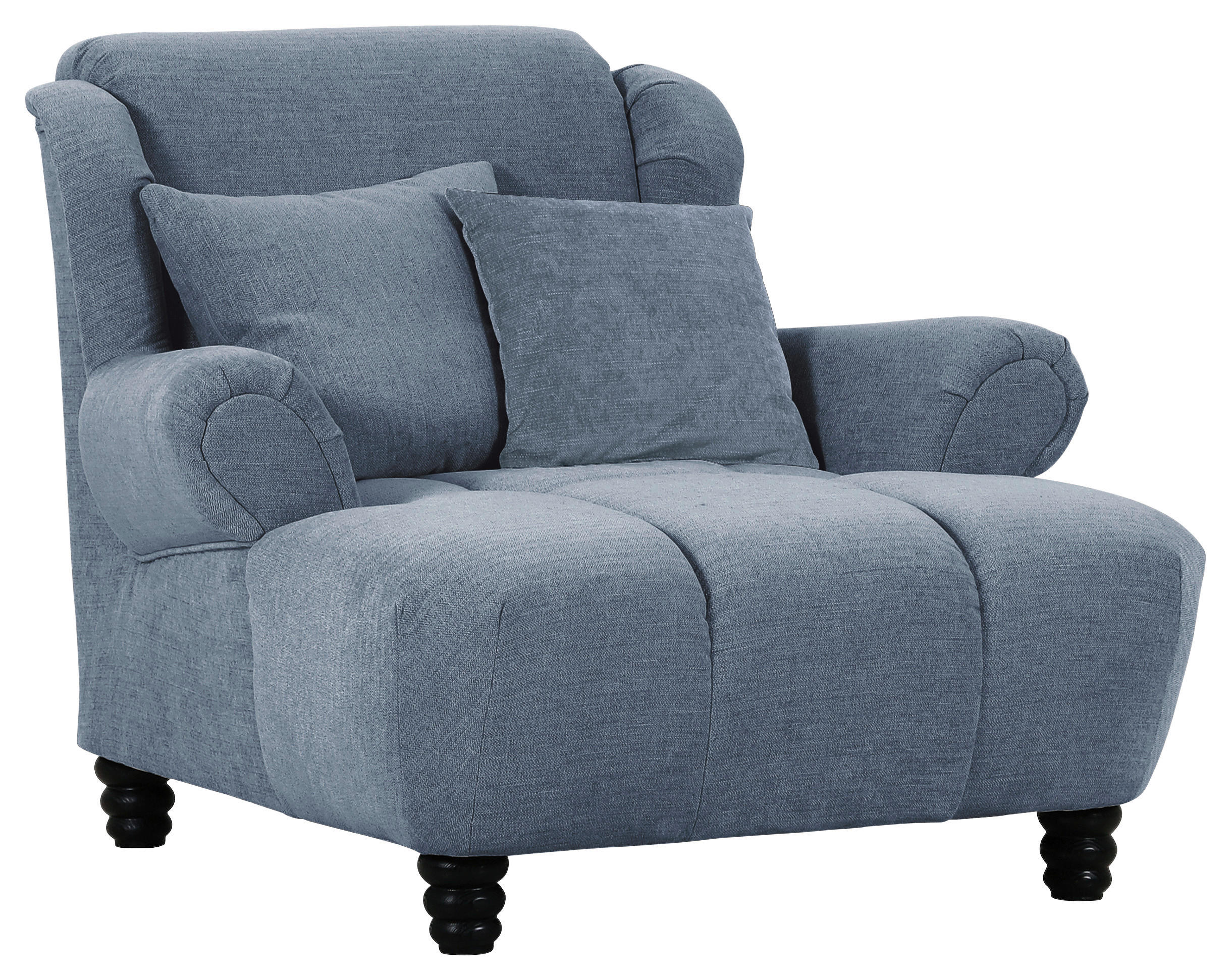 XXL-SESSEL Flachgewebe Blau  - Blau/Schwarz, Konventionell, Holz/Textil (125/100/140cm) - Carryhome