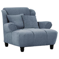 XXL-SESSEL Flachgewebe Blau  - Blau/Schwarz, Konventionell, Holz/Textil (125/100/140cm) - Carryhome