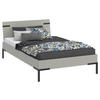 BETT 120/200 cm  in Hellgrau  - Hellgrau/Schwarz, Design, Holzwerkstoff/Metall (120/200cm) - Xora
