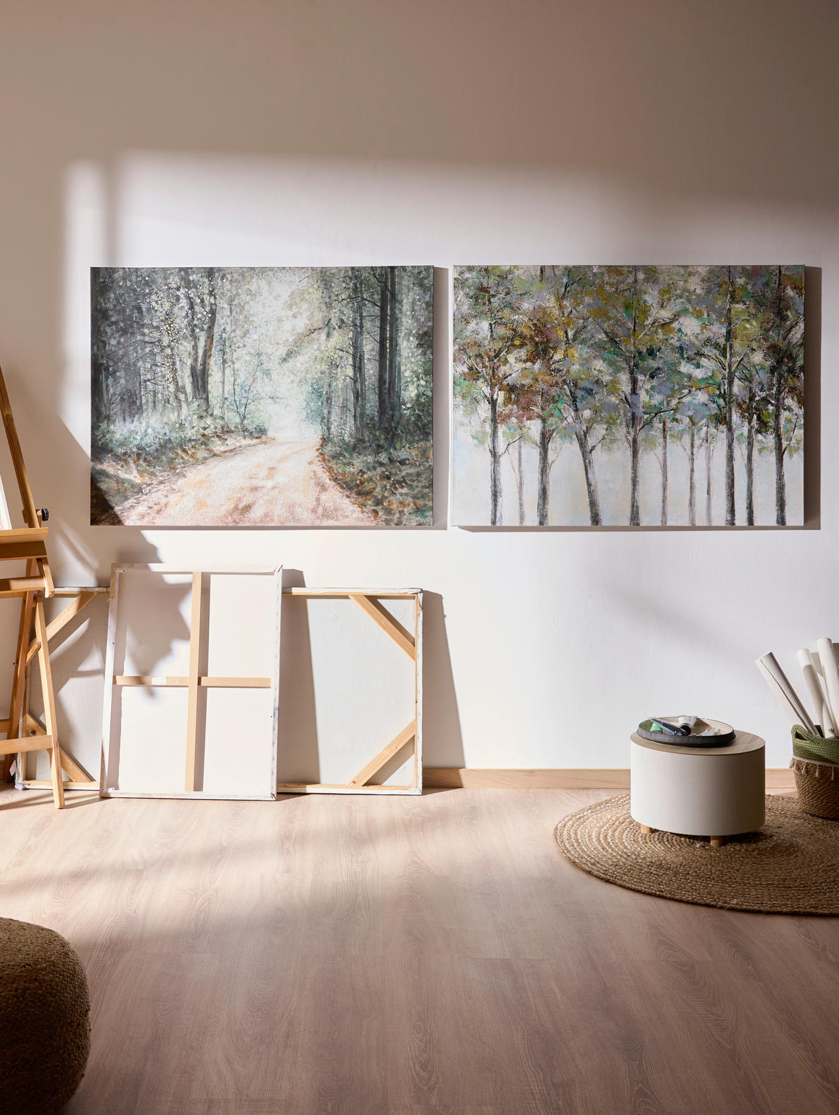 ÖLGEMÄLDE Bäume 120/90 cm  - Beige/Braun, Natur, Holz/Kunststoff (120/90cm) - Monee