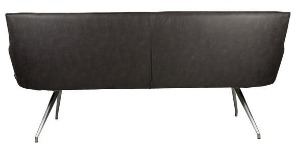 SITZBANK 203,5/88,5/62,5 cm Mikrofaser Edelstahlfarben, Dunkelgrau  - Edelstahlfarben/Dunkelgrau, Design, Textil/Metall (203,5/88,5/62,5cm) - Novel