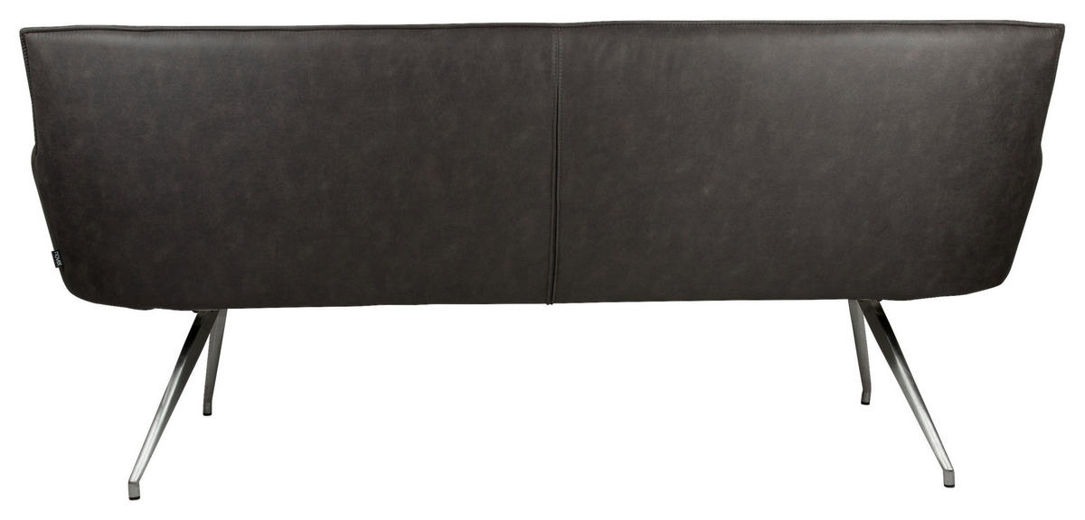SITZBANK 203,5/88,5/62,5 cm Mikrofaser Edelstahlfarben, Dunkelgrau  - Edelstahlfarben/Dunkelgrau, Design, Textil/Metall (203,5/88,5/62,5cm) - Novel