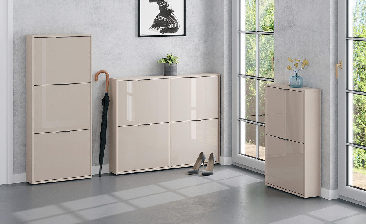 SCHUHKIPPER - Kaschmir/Schwarz, MODERN, Glas/Holzwerkstoff (60/137/17cm) - Boxxx