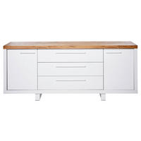SIDEBOARD  in 180/75/39,50 cm  - Eichefarben/Weiß, KONVENTIONELL, Holzwerkstoff/Metall (180/75/39,50cm) - Livetastic